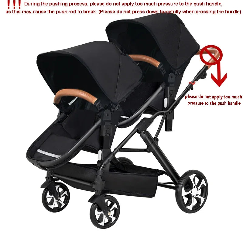 Poussette bébé Twins, poussette double, pliable, modèle D2