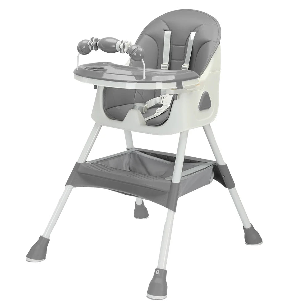 Chaise haute pliable bébé 6 mois avec grand coussin antidérapant, facile à nettoyer, E500