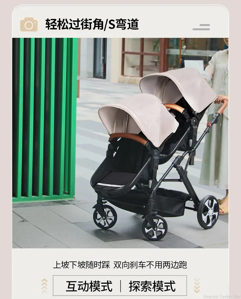 Poussette bébé Twins, poussette double, pliable, modèle D2