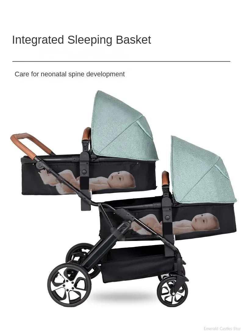 Poussette bébé Twins, poussette double, pliable, modèle D2