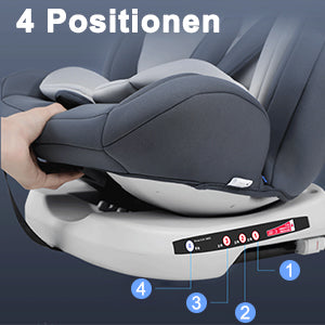 Assento infantil de 0 a 12 anos, para carro 360 ° giratório com base ISOFIX, posição de descanso Arnês de 5 pontos 9-36KG,, AP02 KL005