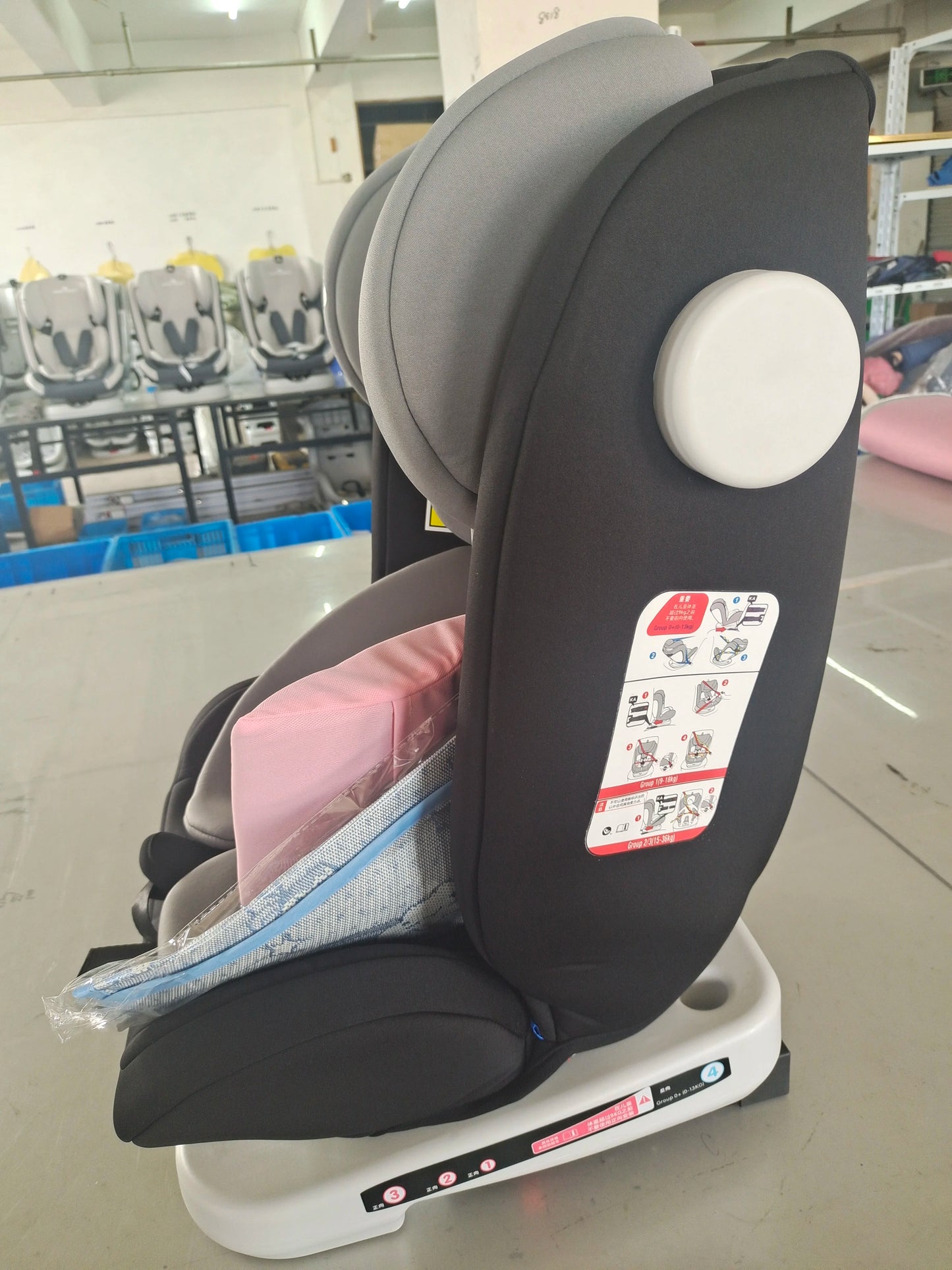 Assento infantil de 0 a 12 anos, para carro 360 ° giratório com base ISOFIX, posição de descanso Arnês de 5 pontos 9-36KG,, AP02 KL005