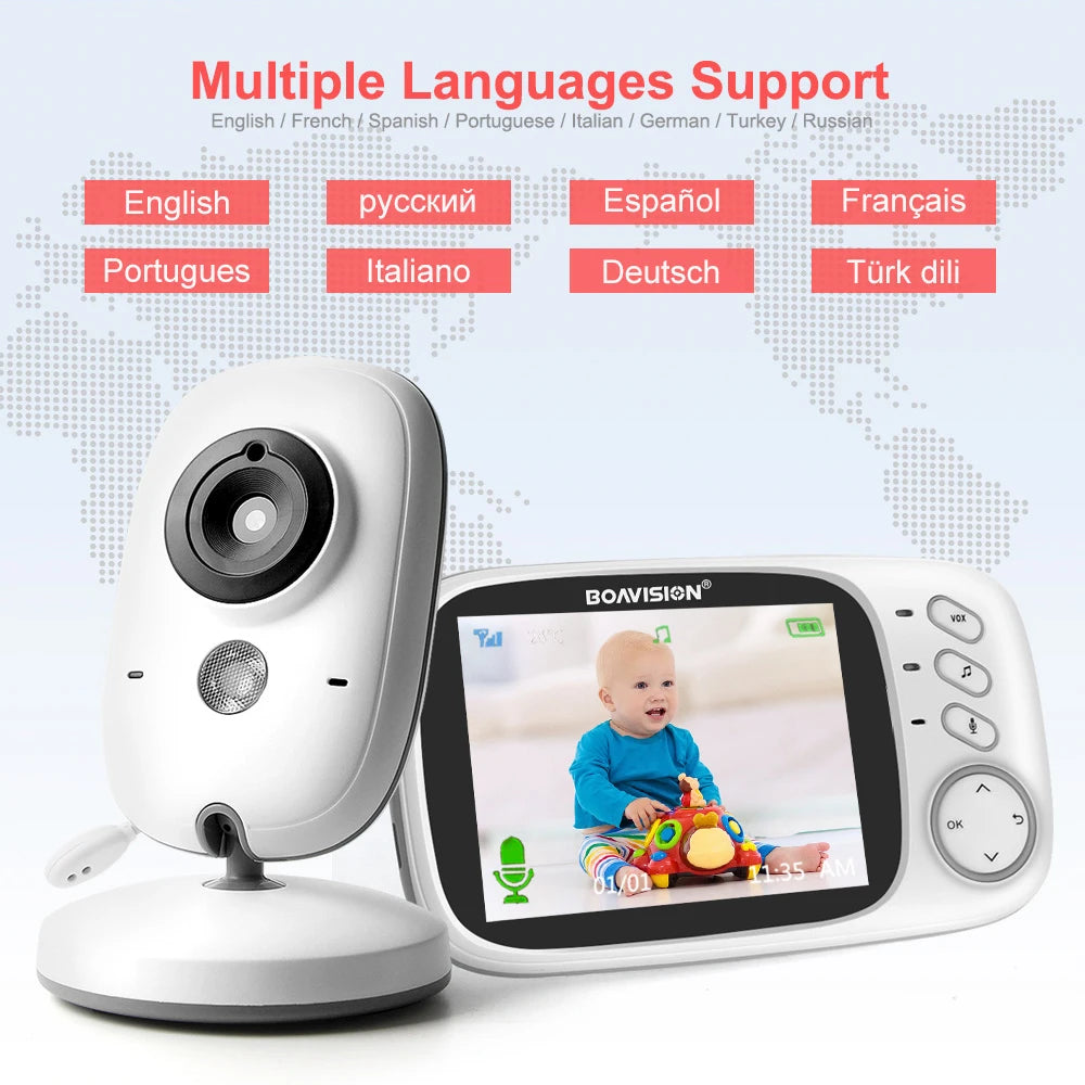 VB603 moniteur vidéo bébé 2.4G sans fil avec 3.2 pouces LCD 2 voies Audio parler Vision nocturne Surveillance caméra de sécurité Babysitter