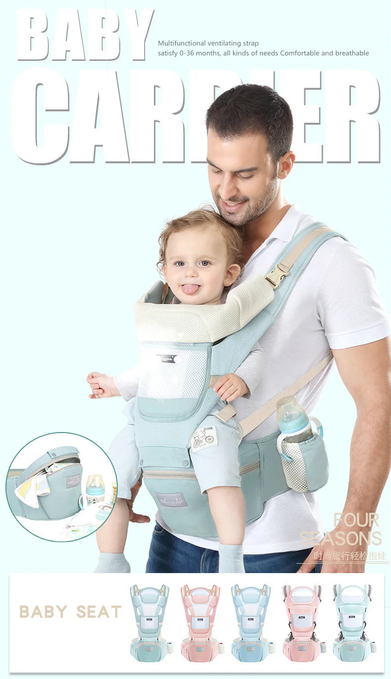 Porte-bébé ergonomique, multifonctionnel et polyvalent avant et après kangourou.