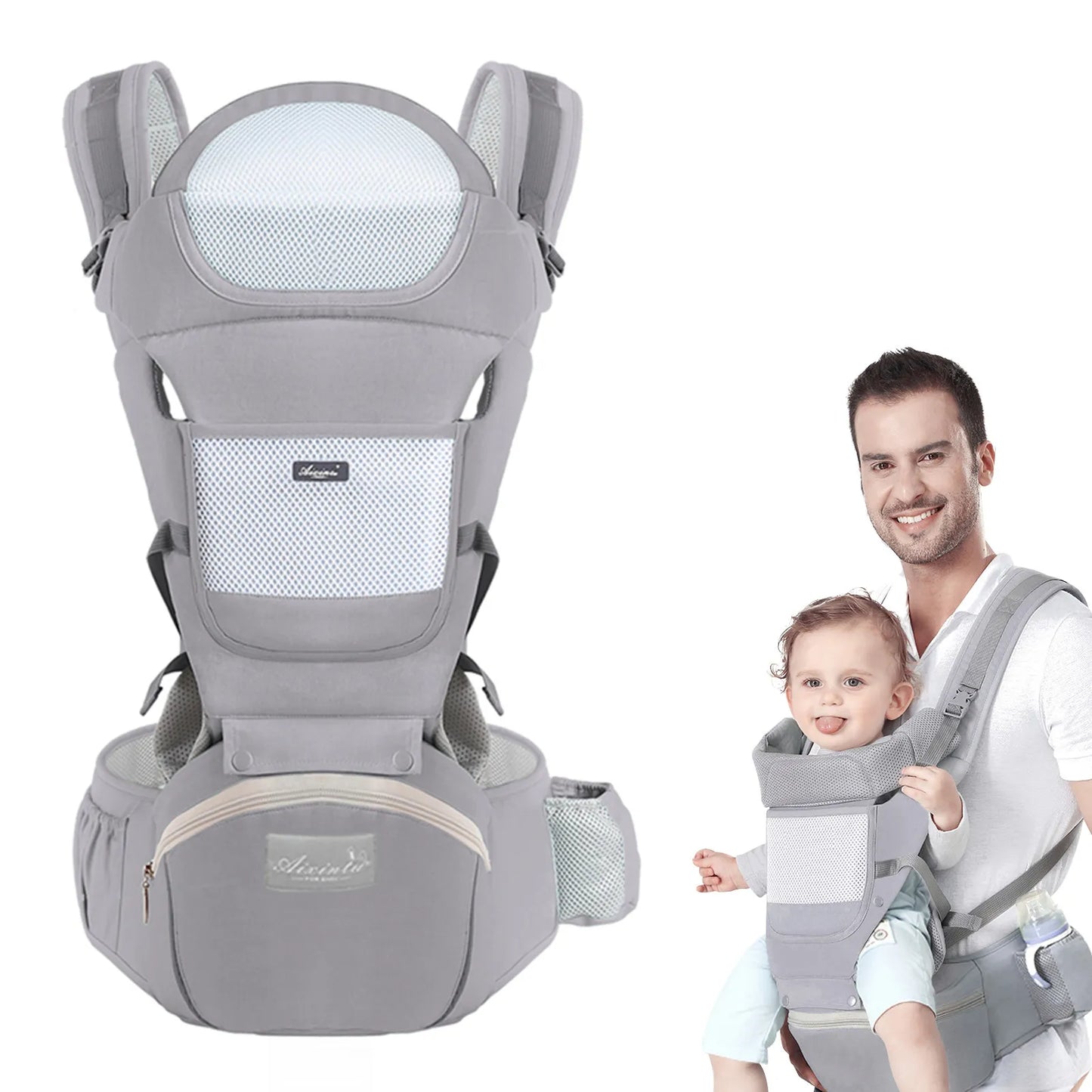 Porte-bébé ergonomique, multifonctionnel et polyvalent avant et après kangourou.