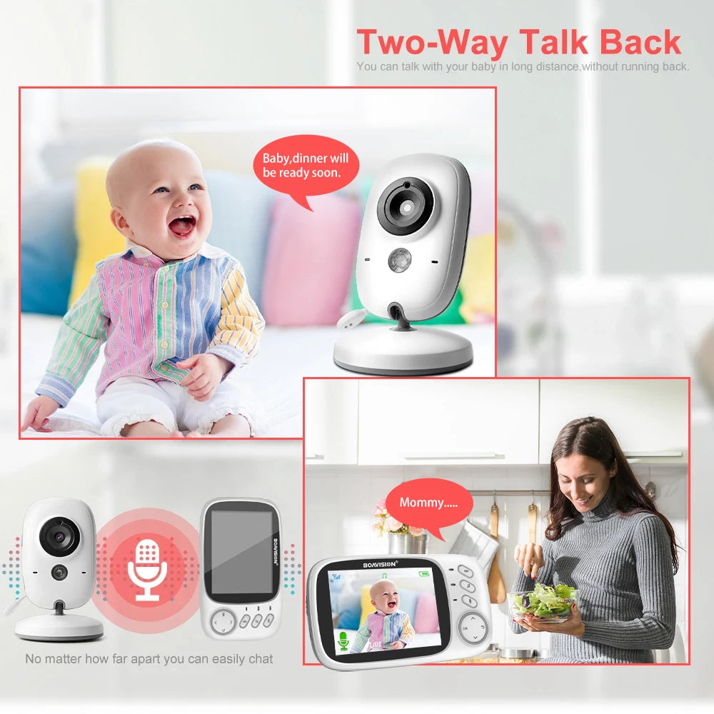 VB603 moniteur vidéo bébé 2.4G sans fil avec 3.2 pouces LCD 2 voies Audio parler Vision nocturne Surveillance caméra de sécurité Babysitter