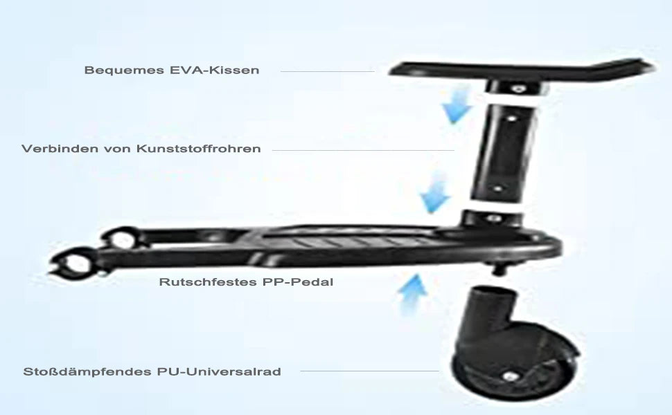 Assento segunda criança, adaptador universal, prancha de buggy com assento.