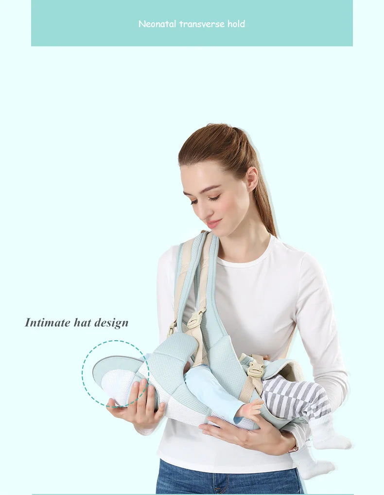 Porte-bébé ergonomique, multifonctionnel et polyvalent avant et après kangourou.